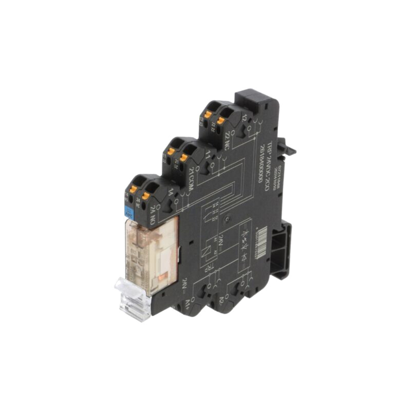 Releu: interfaţă; DPDT; Ucom: 24VDC; 8A; pentru şină DIN