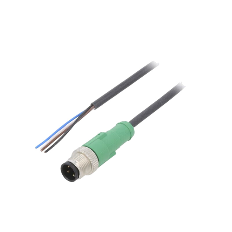 Cablu: pentru senzori/automatizări; M12; PIN: 4; drept; 5m; mufă