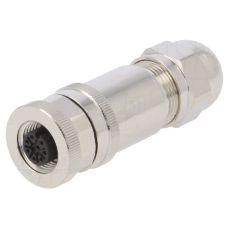 connector M12 F, 8P GOLD  A_CODE S SHIELDED PG9