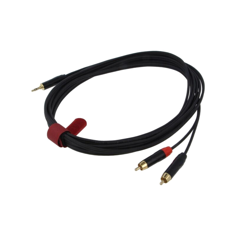 Cablu; Jack 3,5mm mufă,RCA mufă x2; 5m; negru; PVC