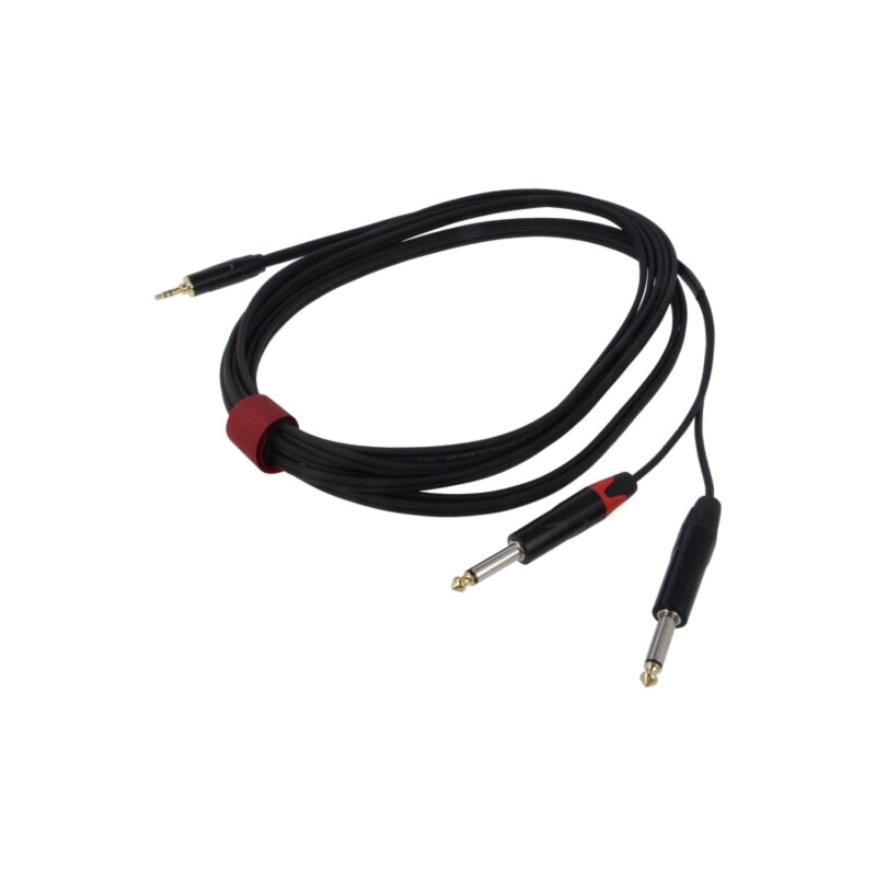 Cablu; Jack 3,5mm mufă,Jack 6,3mm mufă x2; 5m; negru; PVC