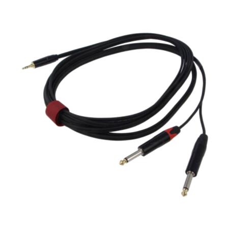 Cablu; Jack 3,5mm mufă,Jack 6,3mm mufă x2; 5m; negru; PVC