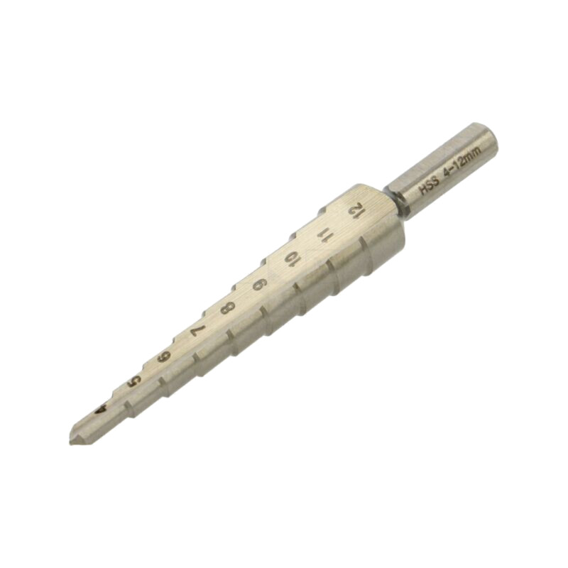 Burghiu; graduale,conic,în trepte; Ø: 4÷12mm