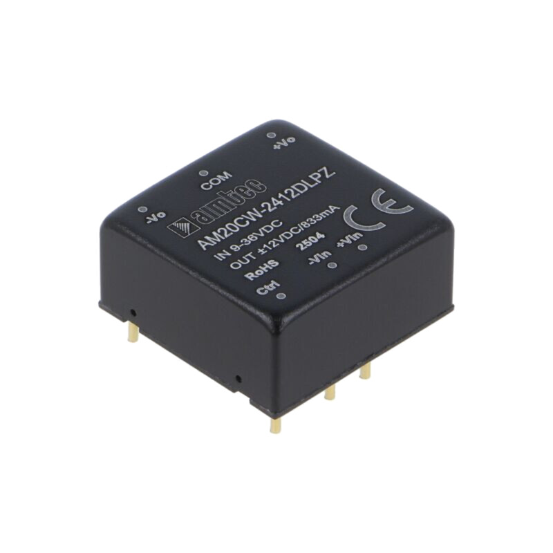 Convertor: DC/DC; 20W; Uintr: 9÷36VDC; Uieş: 12VDC; Uieş2: -12VDC