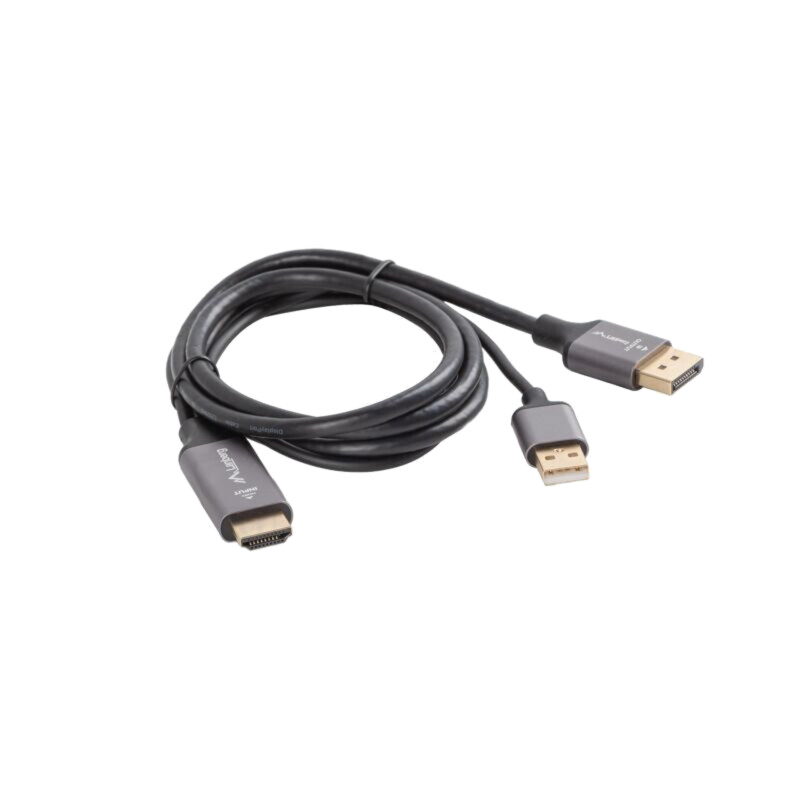 Cablu; DisplayPort mufă,HDMI mufă,USB A mufă; PVC; 1m; negru