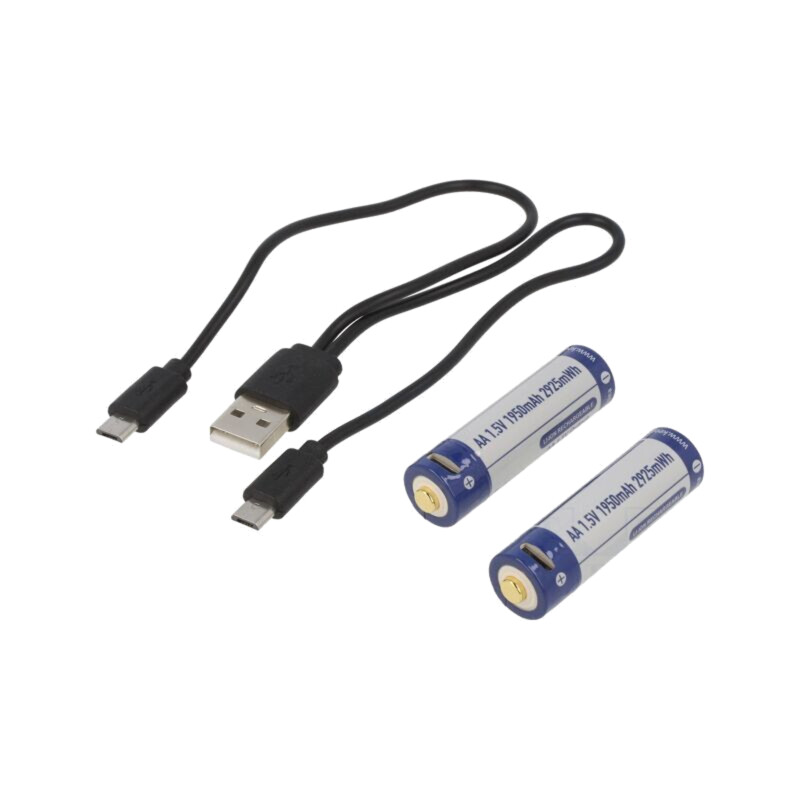 Acumul: Li-Ion; AA; 1,5V; 1950mAh; Ø14,2x50,2mm; Kit: cablu USB