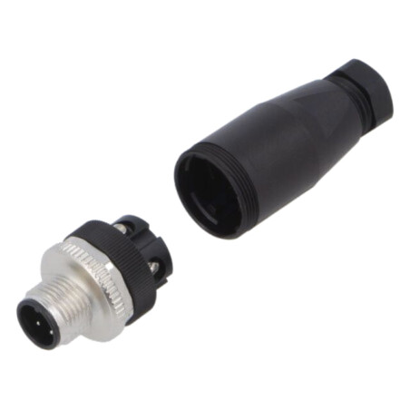 Connector: circular; plug; PIN: 4; male; for cable; screw terminal