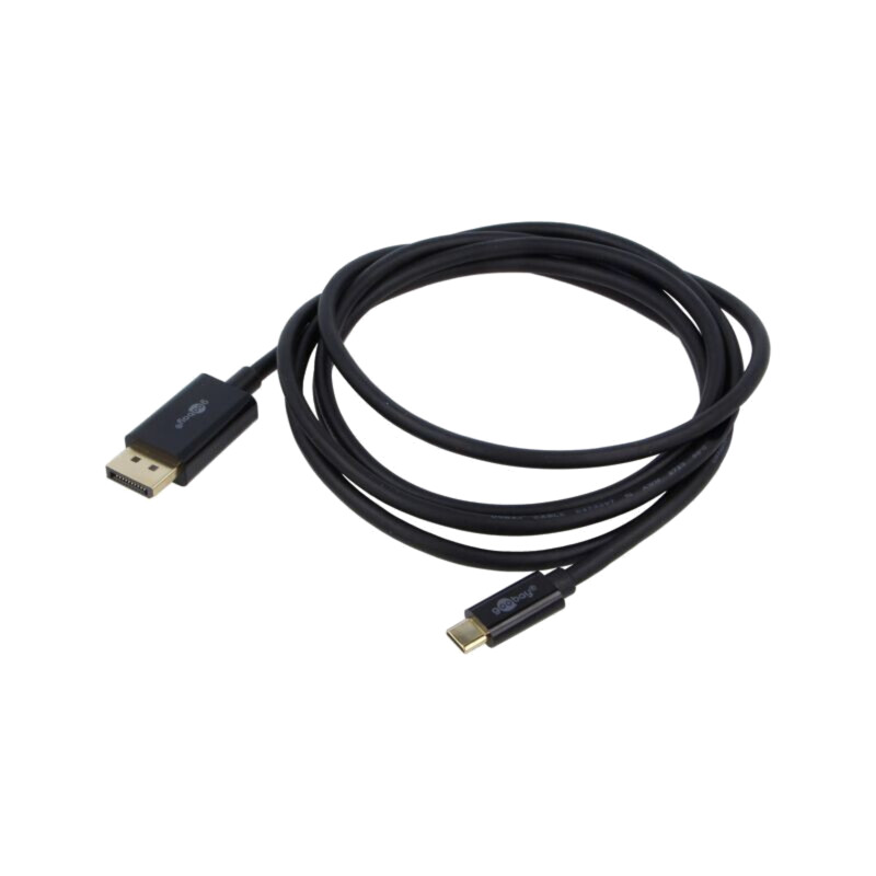 Cablu; DisplayPort mufă,USB C mufă; PVC; 2m; negru