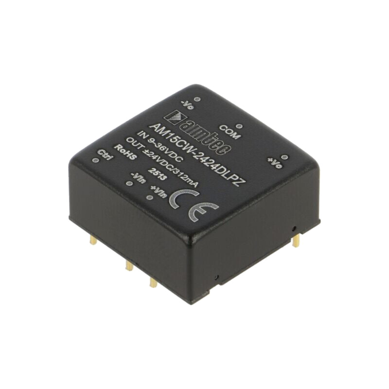 Convertor: DC/DC; 15W; Uintr: 9÷36VDC; Uieş: 24VDC; Uieş2: -24VDC