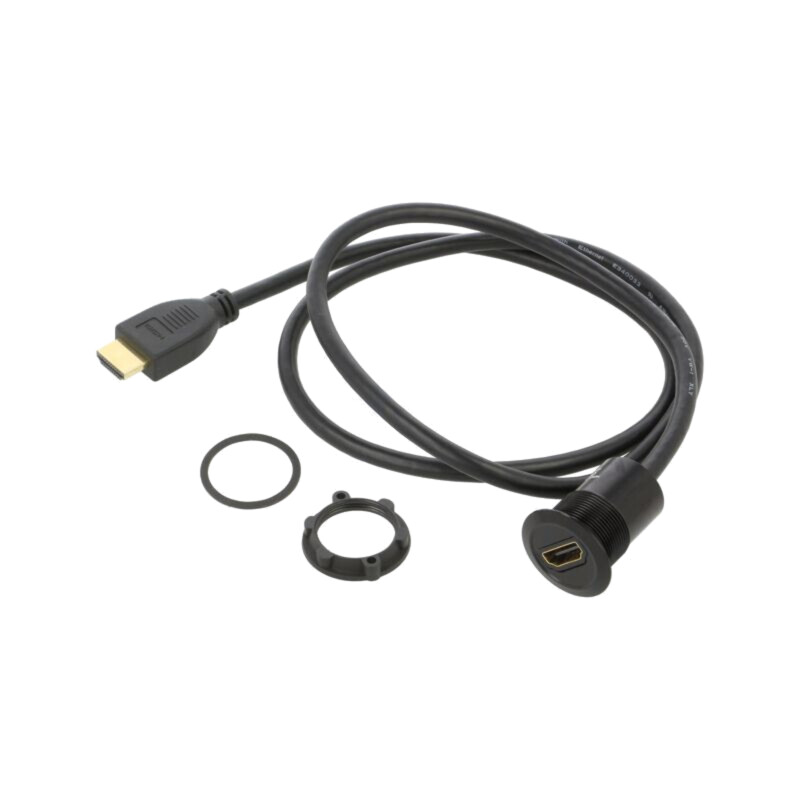 Adaptor; pt.montare pe panou,piuliţa din spate; Corp: neagră
