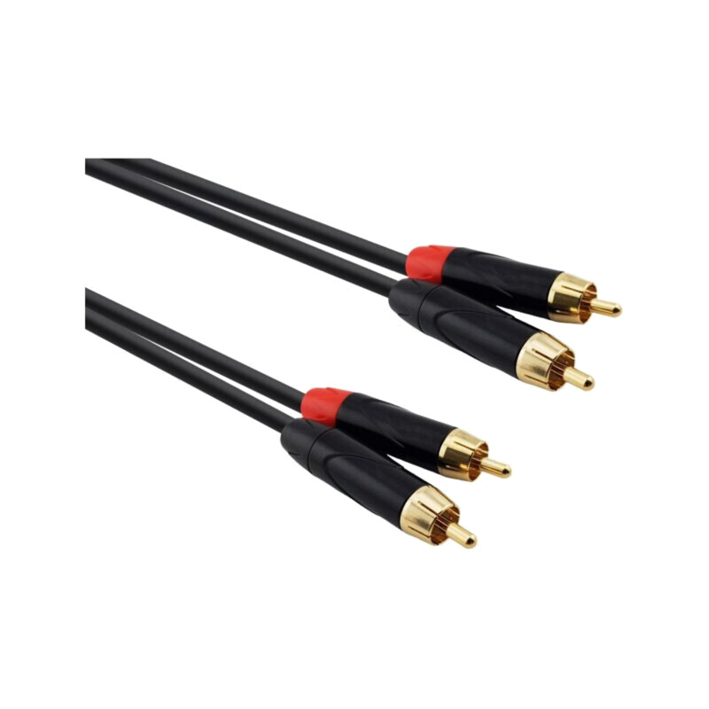 Cablu; RCA mufă x2,din ambele părţi; 1m; negru; PVC