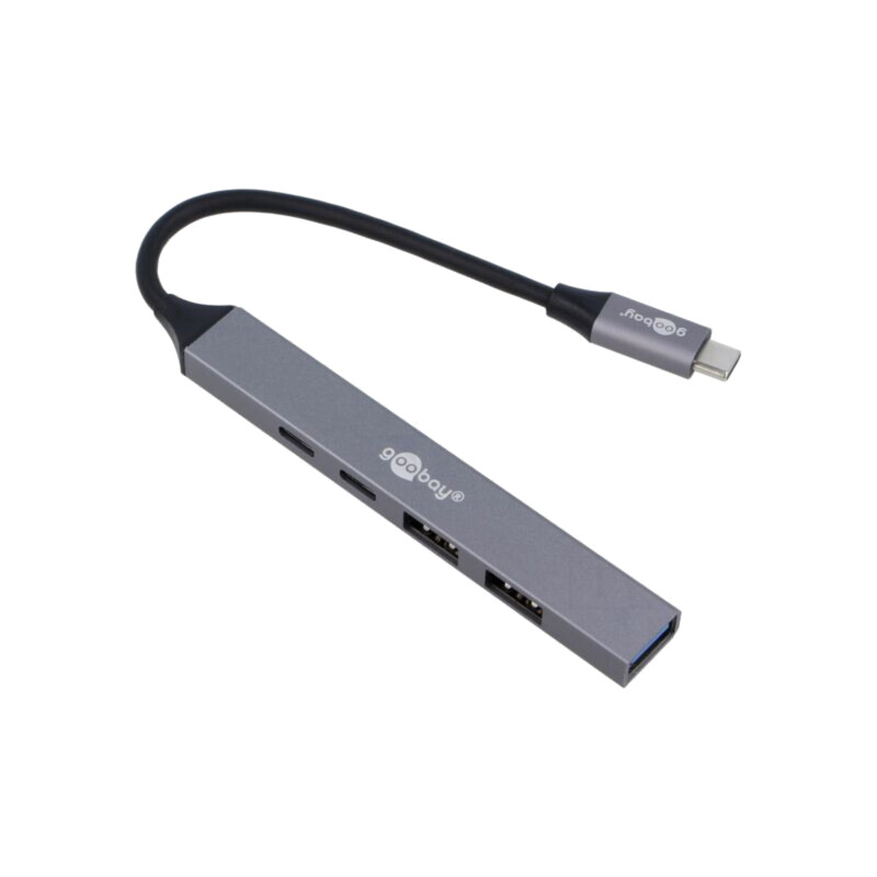 Hub USB; USB A soclu x3,USB C soclu x2,USB C mufă; PnP; gri