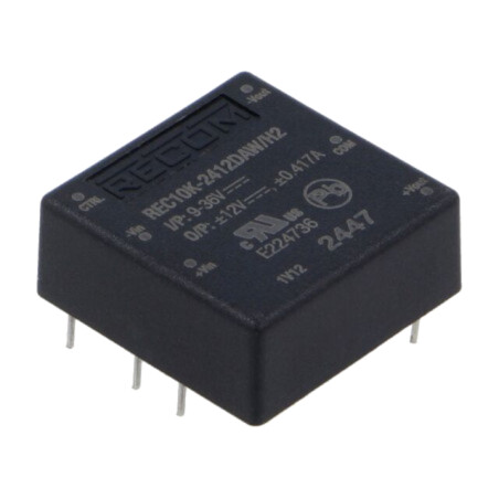 Convertor: DC/DC; 10W; Uintr: 9÷36VDC; Uieş: 12VDC; Uieş2: -12VDC