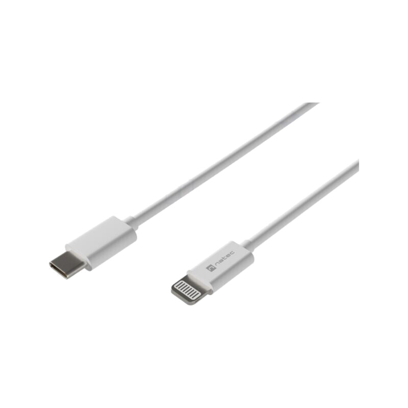 Cablu; USB 2.0; mufă Apple Lightning,USB C mufă; 2m; alb; 20W