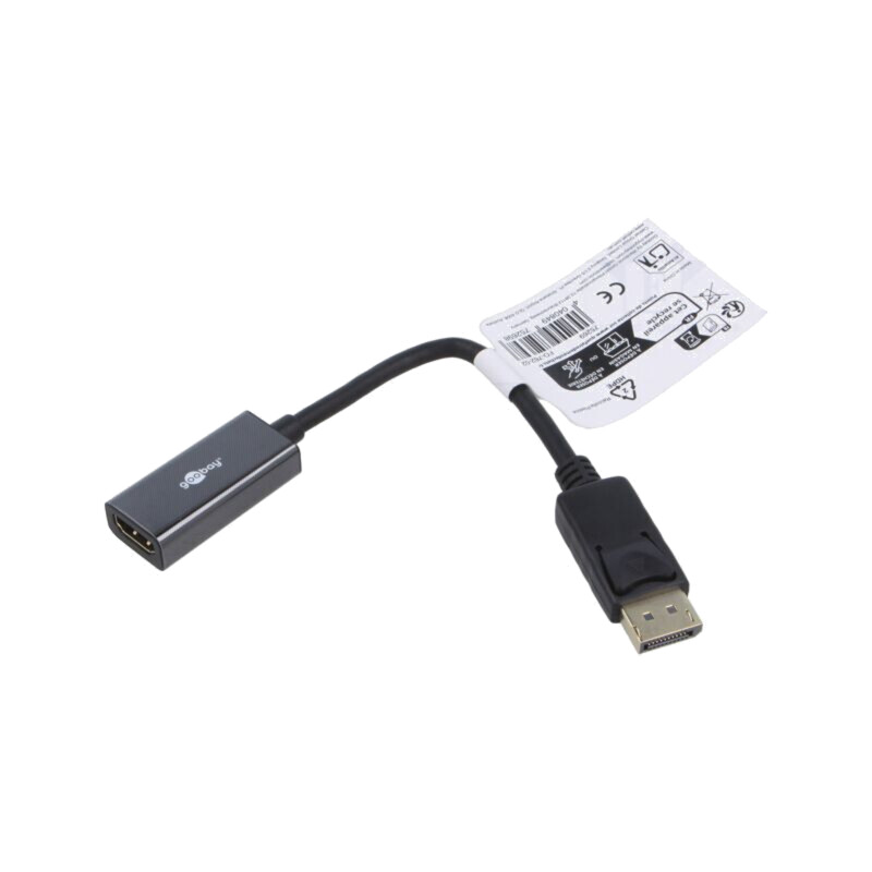 Adaptor; DisplayPort mufă,HDMI soclu; 0,1m; negru; neagră