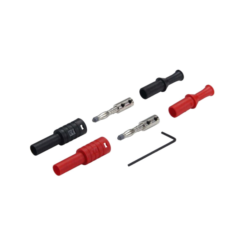 Conector: banană 4mm; mufă; 36A; neagră,roşie; 2,5mm2; nichelat