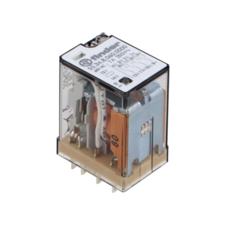 Releu: electromagnetic; 4PDT; 60VAC; 7A/250VAC; plug-in; 55.34