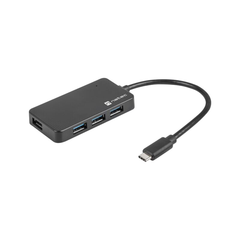 Hub USB; USB A soclu x4,USB C mufă; USB 3.0; PnP; neagră; 5Gbps
