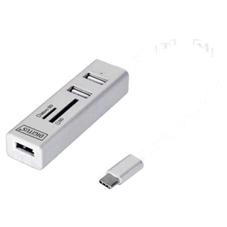 Hub USB; cititor carduri memorie,USB A soclu x3; OTG,USB 2.0