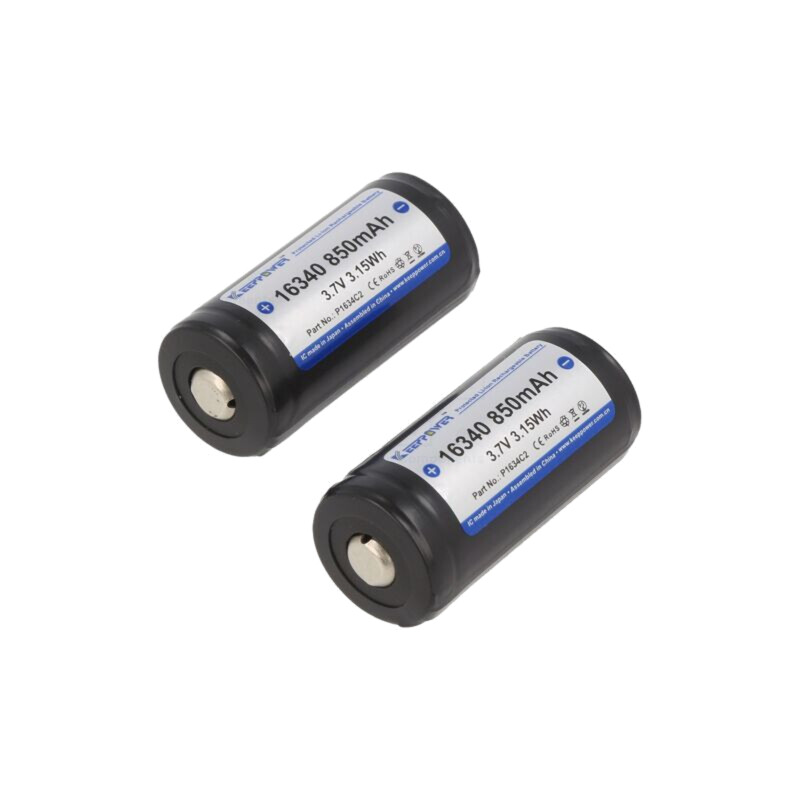 Acumul: Li-Ion; 16340; 3,7V; 850mAh; Ø16,8x35,7mm; 2buc.