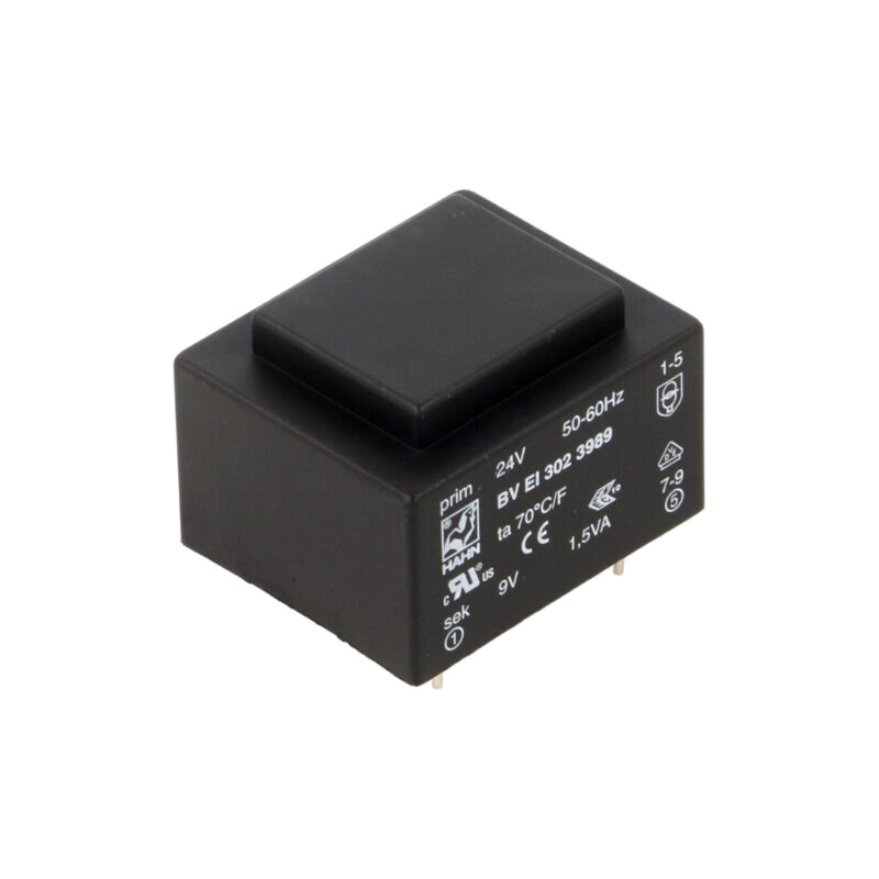 Transformator: încapsulat; 1,5VA; 24VAC; 9V; 167mA; PCB; BVEI