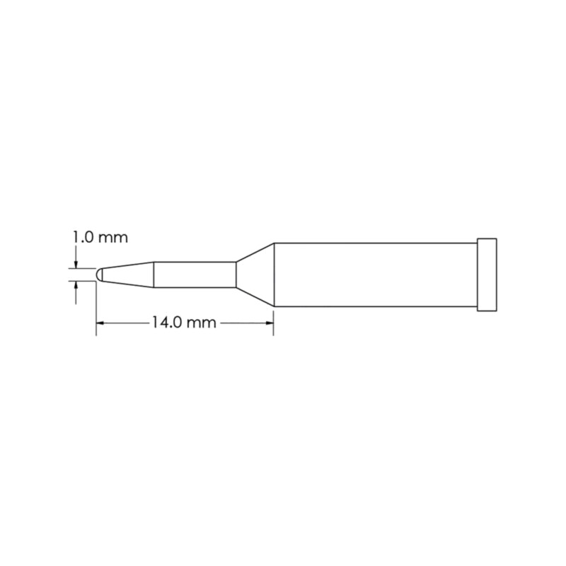 Vârf; conic,alungit; 1mm; pentru staţie de lipit