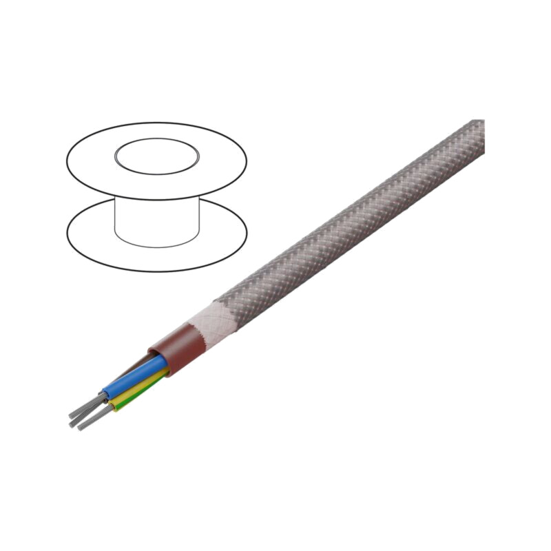 Cablu; SiHF; 3G4mm2; Cu; litat; silicon; maro-roşu; -60÷180°C