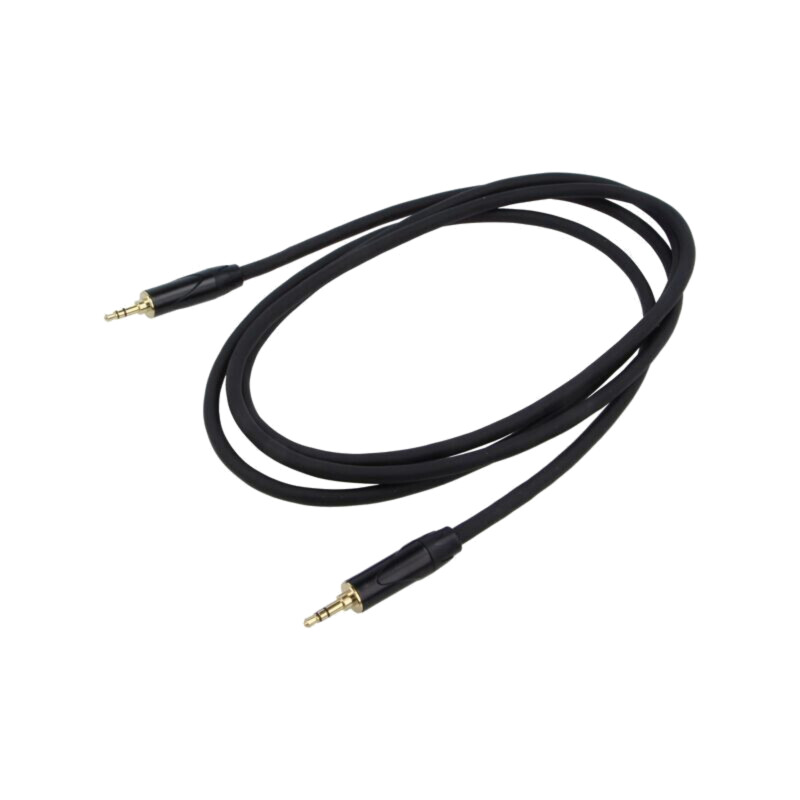 Cablu; Jack 3,5mm mufă,din ambele părţi; 1,5m; negru; Øcablu: 6mm