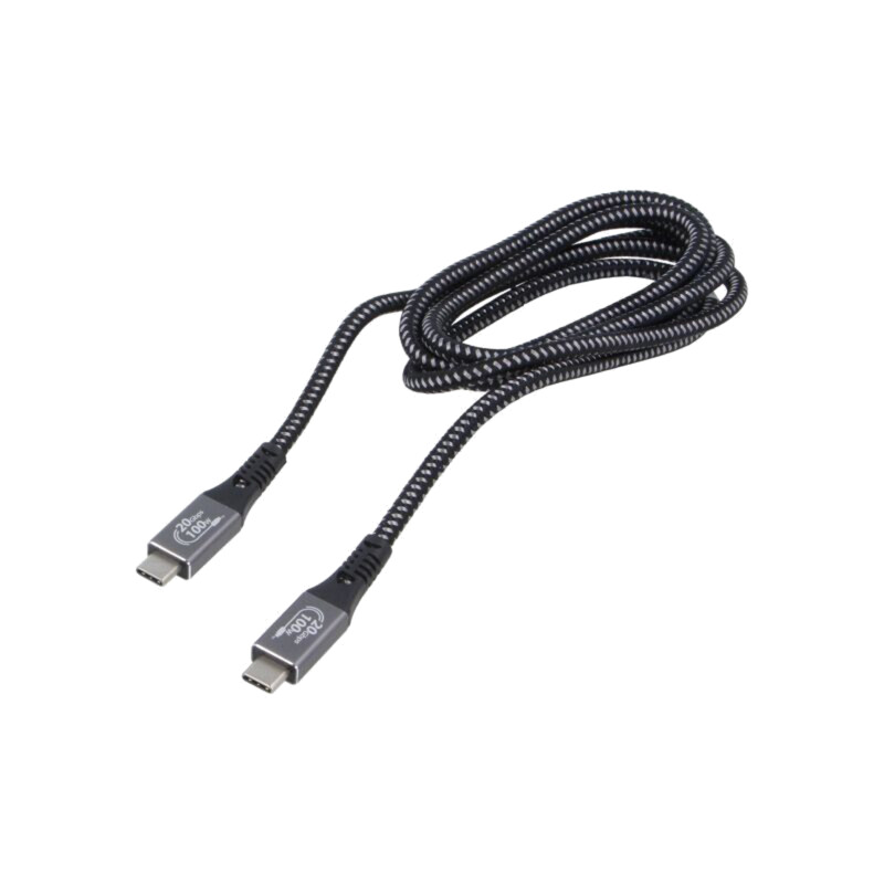 Cablu; USB 3.2; USB C mufă,din ambele părţi; 1,5m; negru; 20Gbps