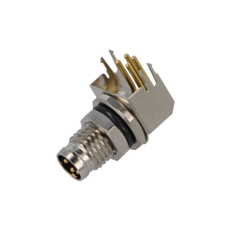 Conector: M8; soclu; tată; 48V; 4A; PIN: 4; IP67; în unghi; THT