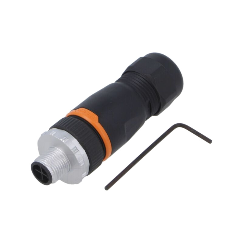 Conector: M12; mufă; PIN: 4; tată; 630V; drept; IP67; pe cablu; aurit