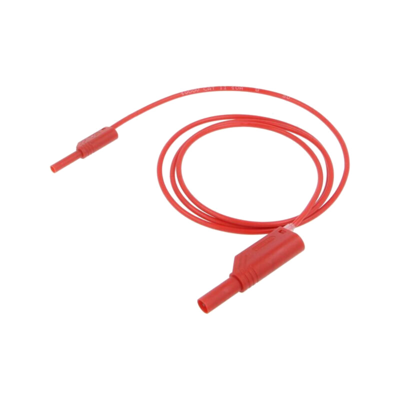 Cablu de măsurare; 10A; cu izolaţie; Unom: 1kV; Lung: 1m; roşie