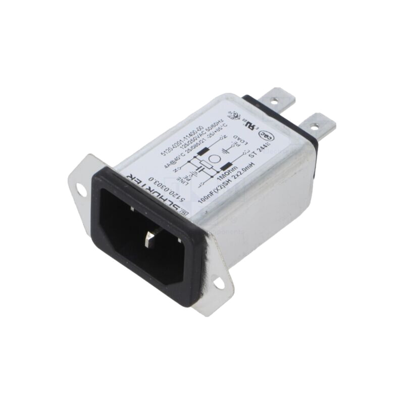 Conector: alimentare AC; soclu; tată; 4A; 250VAC; C14 (E); 5120