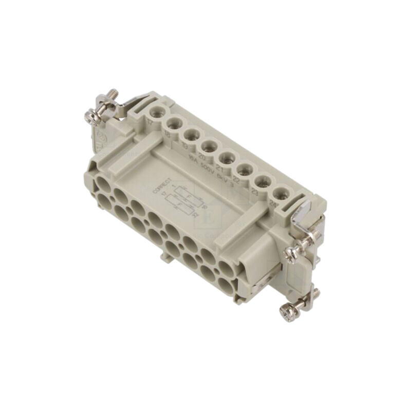 Conector: HDC; inserturi de contact; mamă; CNE; PIN: 16; 16A; 600V