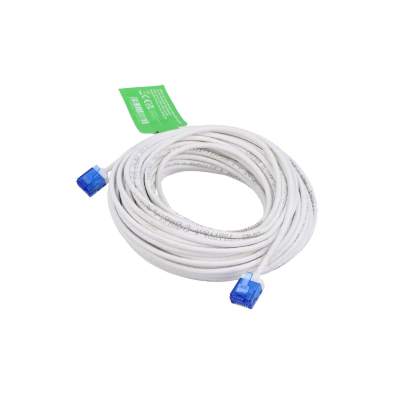 Patch cord; RJ45 mufă,din ambele părţi; U/UTP; 6a; litat; Cu; alb