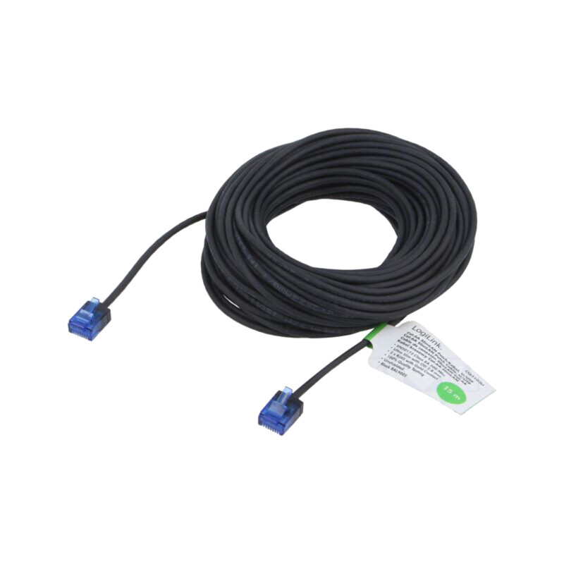 Patch cord; RJ45 mufă,din ambele părţi; U/UTP; 6a; litat; Cu; 15m