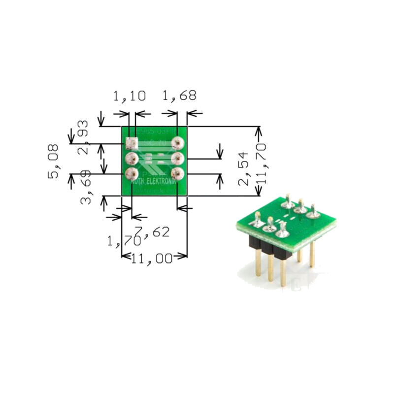 Placă: universală; două feţe,multiadaptor,prototip; W: 11mm; SC70
