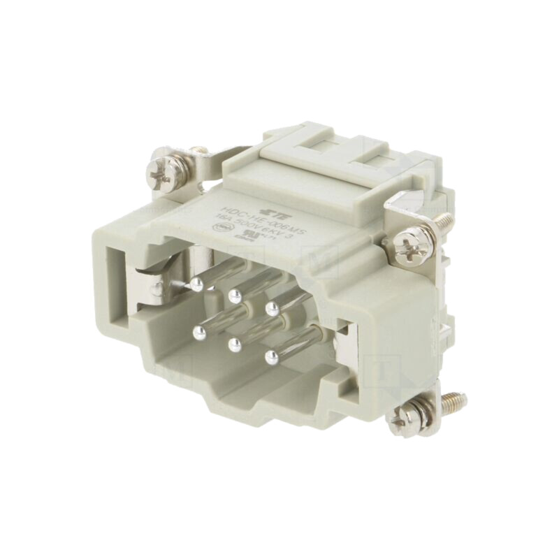 Conector: HDC; inserturi de contact; tată; HE; PIN: 6; 16A; 500V