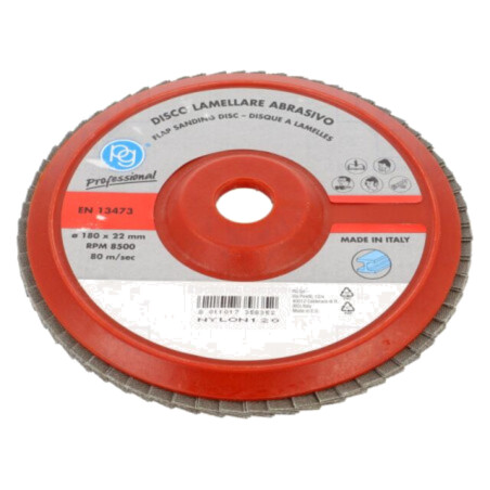 Disc de şlefuit cu lambouri; Ø: 180mm; Øorif: 22mm; lemn,metal