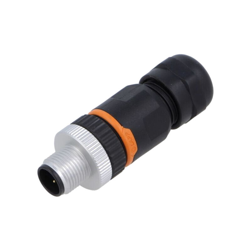 Conector: M12; mufă; PIN: 3; tată; 250V; drept; IP67; pe cablu; aurit