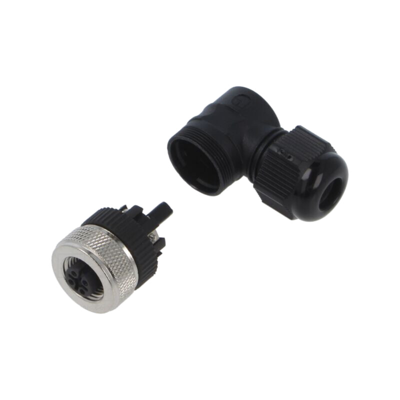 Conector: M12; mufă; mamă; 4A; 30V; PIN: 5; IP67; în unghi; pe cablu