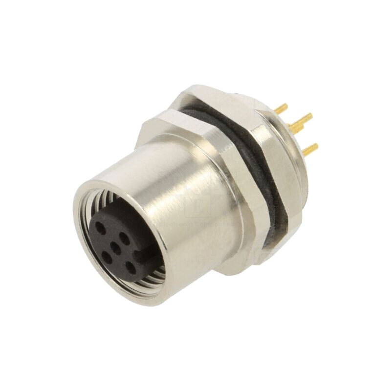 Conector: M12; soclu; mamă; 2A; 60V; PIN: 5; IP67; drept; THT