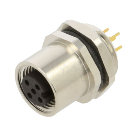 Conector: M12; soclu; mamă; 2A; 60V; PIN: 5; IP67; drept; THT