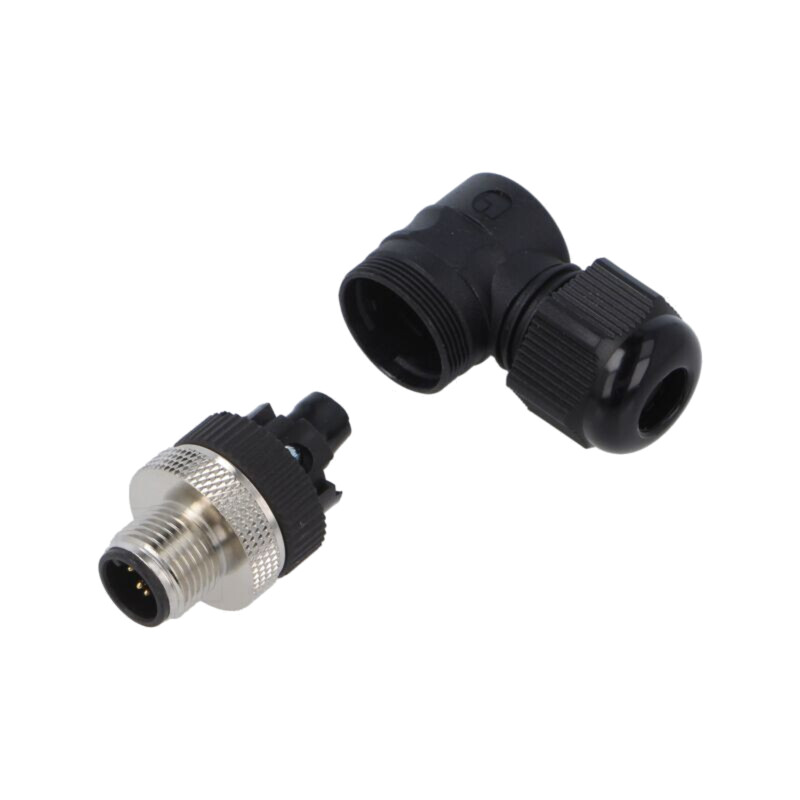 Conector: M12; mufă; tată; 4A; 30V; PIN: 5; IP67; în unghi; pe cablu