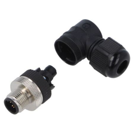 Conector: M12; mufă; tată; 4A; 30V; PIN: 5; IP67; în unghi; pe cablu