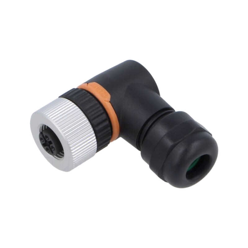 Conector: M12; mufă; PIN: 4; mamă; 250V; în unghi 90°; IP67; pe cablu
