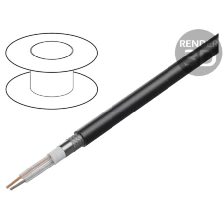 Cablu; Twinax; 2x20AWG; la exterior; litat; Cu; PVC; negru; 30m; 300V