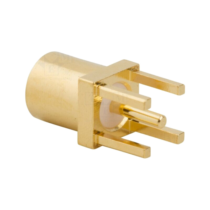 Conector: MMCX; soclu; mamă; drept; 50Ω; THT; pentru PCB; PTFE; aurit