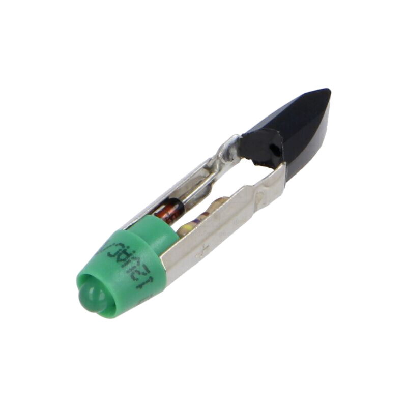 Lampă LED; verde; T5,5; 12VDC; 12VAC; Nr.diode: 1
