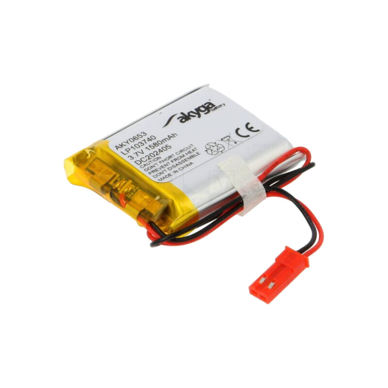 Acumul: Li-Po; 3,7V; 1580mAh; cabluri,contector JST SYP-02T-1